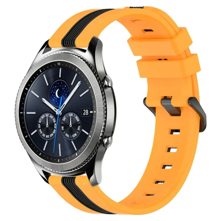 Correia de Relógio de Silicone Bicolor Vertical 22mm, Para Samsung Galaxy Watch3 45mm, Para Samsung Galaxy Watch 46mm, Para Samsung Gear S3 Classic, Para Samsung Gear S3 Frontier