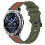 Correia de Relógio de Silicone Bicolor Vertical 22mm, Para Samsung Galaxy Watch3 45mm, Para Samsung Galaxy Watch 46mm, Para Samsung Gear S3 Classic, Para Samsung Gear S3 Frontier