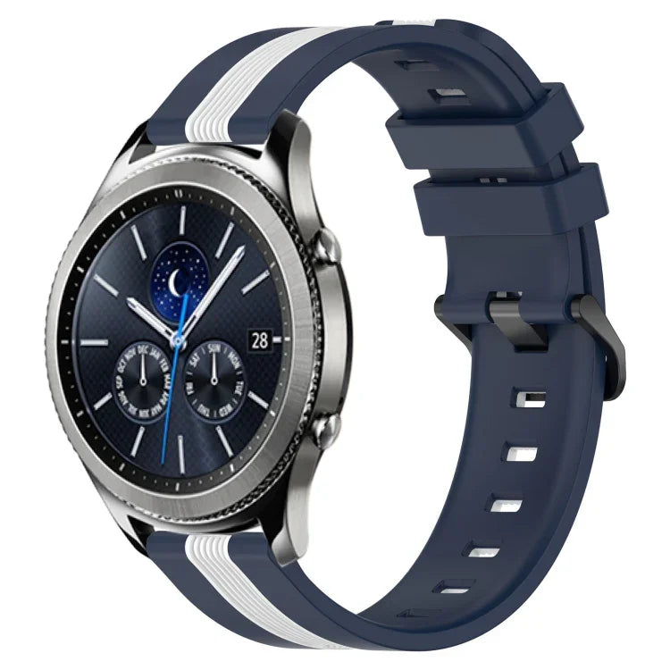 Correia de Relógio de Silicone Bicolor Vertical 22mm, Para Samsung Galaxy Watch3 45mm, Para Samsung Galaxy Watch 46mm, Para Samsung Gear S3 Classic, Para Samsung Gear S3 Frontier
