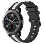 Correia de Relógio de Silicone Bicolor Vertical 22mm, Para Samsung Galaxy Watch3 45mm, Para Samsung Galaxy Watch 46mm, Para Samsung Gear S3 Classic, Para Samsung Gear S3 Frontier