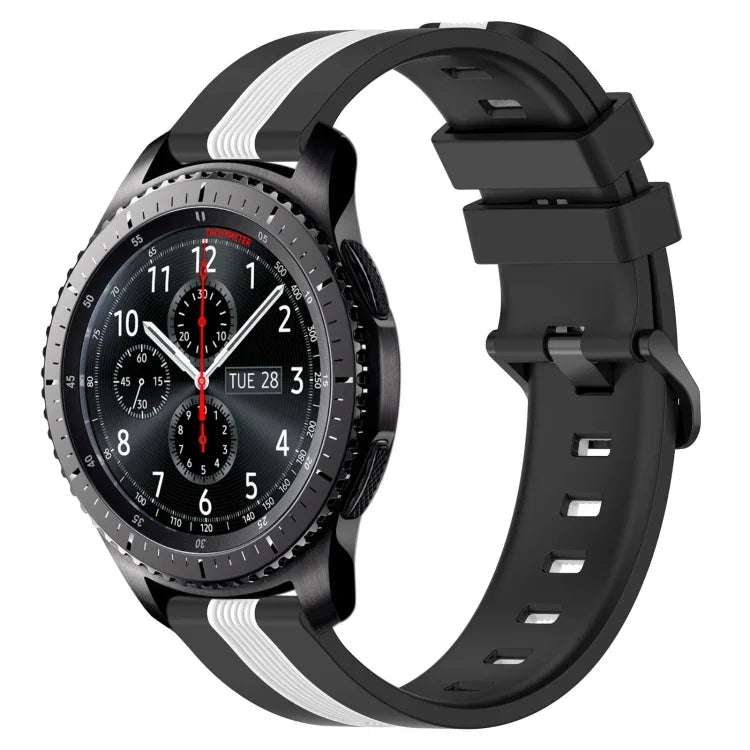 Correia de Relógio de Silicone Bicolor Vertical 22mm, Para Samsung Galaxy Watch3 45mm, Para Samsung Galaxy Watch 46mm, Para Samsung Gear S3 Classic, Para Samsung Gear S3 Frontier