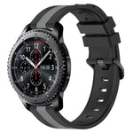 Correia de Relógio de Silicone Bicolor Vertical 22mm, Para Samsung Galaxy Watch3 45mm, Para Samsung Galaxy Watch 46mm, Para Samsung Gear S3 Classic, Para Samsung Gear S3 Frontier