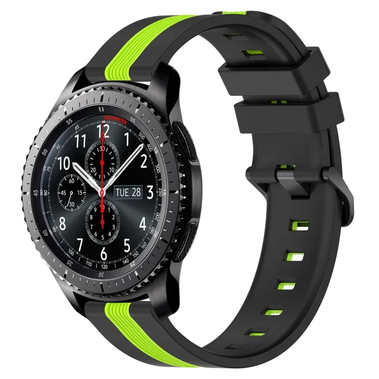 Correia de Relógio de Silicone Bicolor Vertical 22mm, Para Samsung Galaxy Watch3 45mm, Para Samsung Galaxy Watch 46mm, Para Samsung Gear S3 Classic, Para Samsung Gear S3 Frontier