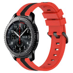 Correia de Relógio de Silicone Bicolor Vertical 22mm, Para Samsung Galaxy Watch3 45mm, Para Samsung Galaxy Watch 46mm, Para Samsung Gear S3 Classic, Para Samsung Gear S3 Frontier