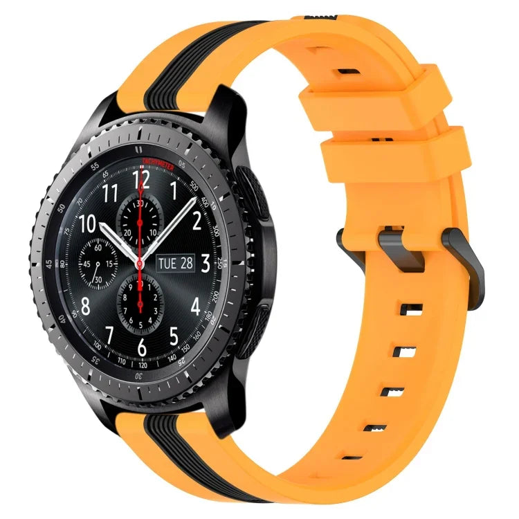 Correia de Relógio de Silicone Bicolor Vertical 22mm, Para Samsung Galaxy Watch3 45mm, Para Samsung Galaxy Watch 46mm, Para Samsung Gear S3 Classic, Para Samsung Gear S3 Frontier