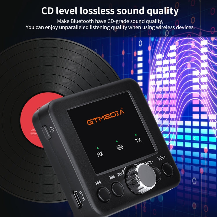 Adaptador GTMEDIA RT05 Receptor e Transmissor de Áudio Bluetooth 5.0 2 em 1, RT05