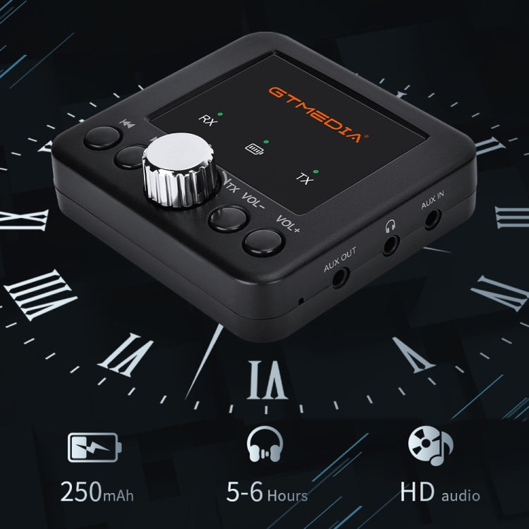 Adaptador GTMEDIA RT05 Receptor e Transmissor de Áudio Bluetooth 5.0 2 em 1, RT05