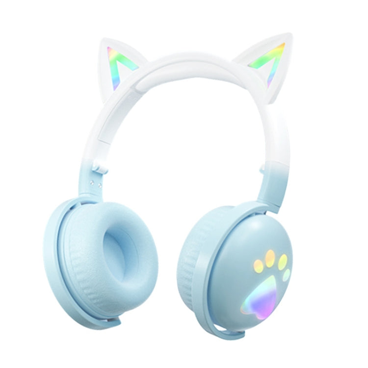 Auricular Musical Sem Fios Bluetooth KE28 com Orelhas de Gato RGB e Microfone Destacável
