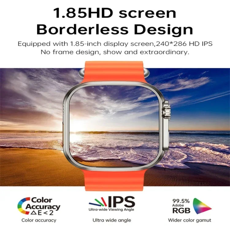 WS68 ULTRA Relógio Inteligente com Ecrã a Cores de 1,85 polegadas, Suporta Monitorização da Frequência Cardíaca / Monitorização da Pressão Arterial