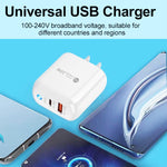Carregador de Telemóvel PD04 Type-C + USB com Cabo USB para 8 Pinos, Ficha US, Ficha US + Cabo USB para 8 Pinos