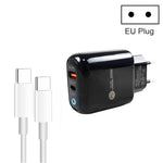 PD04 Carregador de Telemóvel Type-C + USB com Cabo Type-C para Type-C, Ficha EU, Ficha EU + Cabo Type-C para Type-C
