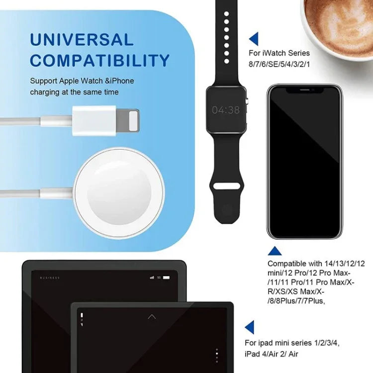 Cabo de Carregamento Magnético USB 2 em 1 para Apple Watch Series & iPhone 1,2m, DS-XB015