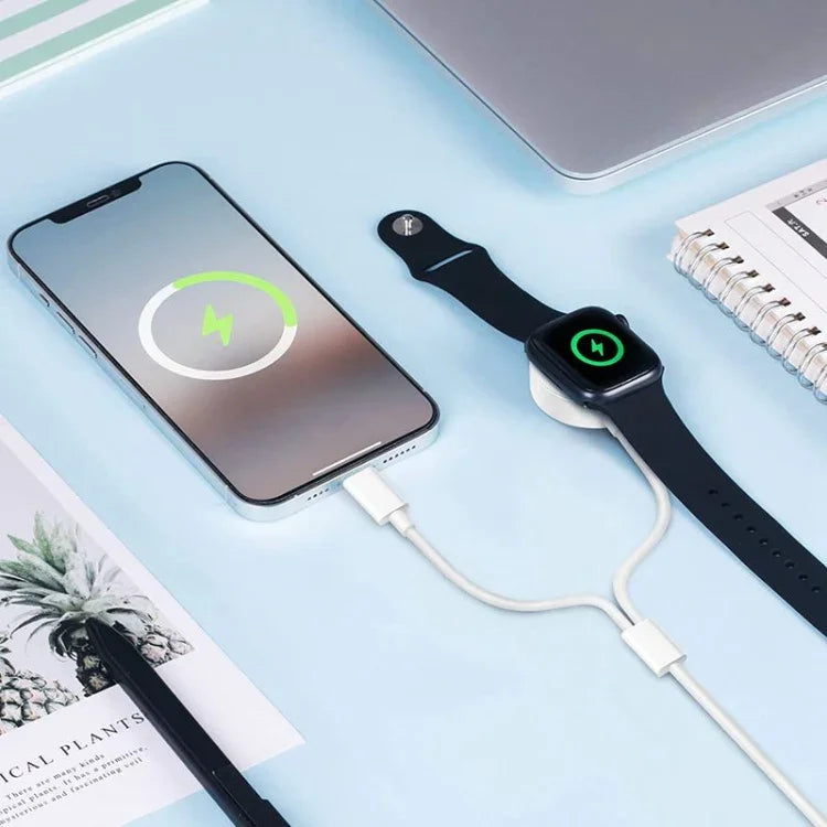 Cabo de Carregamento Magnético USB 2 em 1 para Apple Watch Series & iPhone 1,2m, DS-XB015