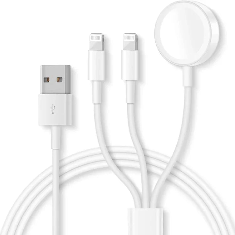 Cabo de Carregamento Magnético USB 3 em 1 para Apple Watch Series & iPhone 1,2m/4ft, DS-XB016