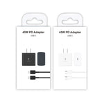 M135 Carregador Rápido USB-C / Type-C 45W com Cabo Type-C para Type-C 5A, Ficha US, Ficha US + Cabo Type-C
