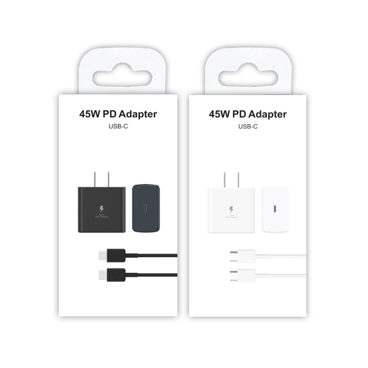 M135 Carregador Rápido USB-C / Type-C 45W com Cabo Type-C para Type-C 5A, Ficha US, Ficha US + Cabo Type-C