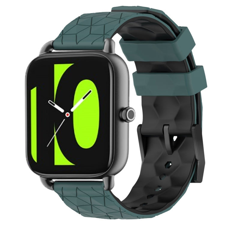 22mm Football Pattern Two-Color Silicone Watch Band, For Xiaomi Haylou RS4 LS12