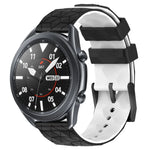 Pulseira de Relógio em Silicone Bicolor com Padrão de Futebol de 22mm, para Samsung Galaxy Watch3 45mm, para Samsung Galaxy Watch 46mm, para Samsung Gear S3 Classic, para Samsung Gear S3 Frontier