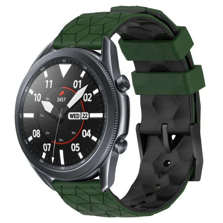 Pulseira de Relógio em Silicone Bicolor com Padrão de Futebol de 22mm, para Samsung Galaxy Watch3 45mm, para Samsung Galaxy Watch 46mm, para Samsung Gear S3 Classic, para Samsung Gear S3 Frontier