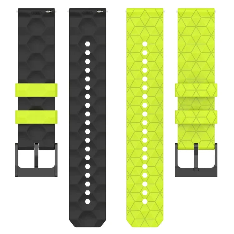 Pulseira de Relógio em Silicone Bicolor com Padrão de Futebol de 22mm, para Samsung Galaxy Watch3 45mm, para Samsung Galaxy Watch 46mm, para Samsung Gear S3 Classic, para Samsung Gear S3 Frontier