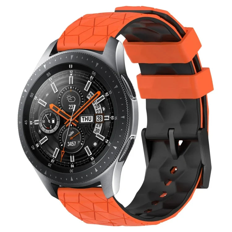 Pulseira de Relógio em Silicone Bicolor com Padrão de Futebol de 22mm, para Samsung Galaxy Watch3 45mm, para Samsung Galaxy Watch 46mm, para Samsung Gear S3 Classic, para Samsung Gear S3 Frontier