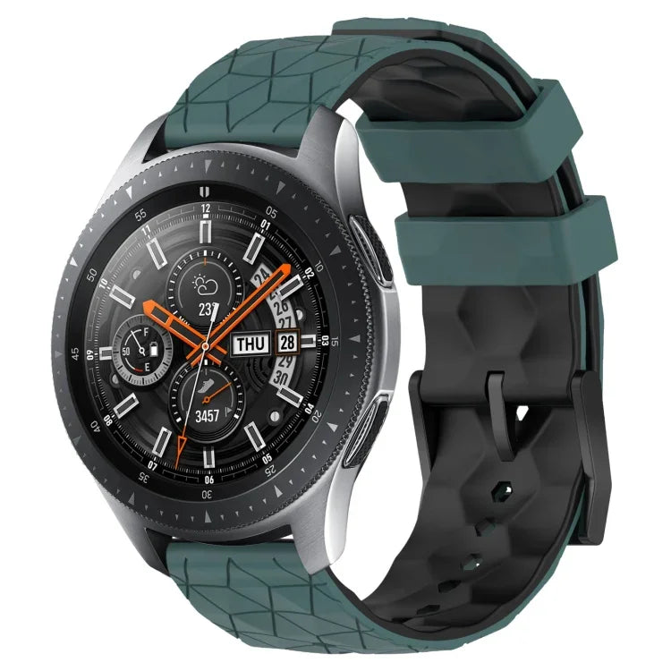 Pulseira de Relógio em Silicone Bicolor com Padrão de Futebol de 22mm, para Samsung Galaxy Watch3 45mm, para Samsung Galaxy Watch 46mm, para Samsung Gear S3 Classic, para Samsung Gear S3 Frontier