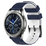 Pulseira de Relógio em Silicone Bicolor com Padrão de Futebol de 22mm, para Samsung Galaxy Watch3 45mm, para Samsung Galaxy Watch 46mm, para Samsung Gear S3 Classic, para Samsung Gear S3 Frontier