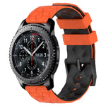 Pulseira de Relógio em Silicone Bicolor com Padrão de Futebol de 22mm, para Samsung Galaxy Watch3 45mm, para Samsung Galaxy Watch 46mm, para Samsung Gear S3 Classic, para Samsung Gear S3 Frontier