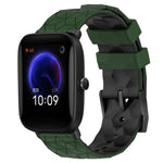 20mm Football Texture Two-Color Silicone Watch Band, For Amazfit Pop
