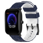 20mm Football Texture Two-Color Silicone Watch Band, For Amazfit Pop