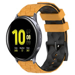 20mm Football Pattern Two-Color Silicone Watch Band, For Samsung Galaxy Watch Active 2 44mm, For Samsung Galaxy Watch 42mm