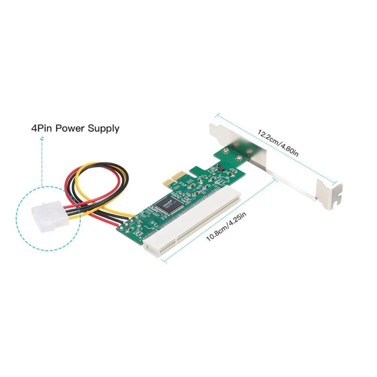 Placa adaptadora conversora PCI-E para PCI com alimentação de 4 pinos, PCI-E para PCI