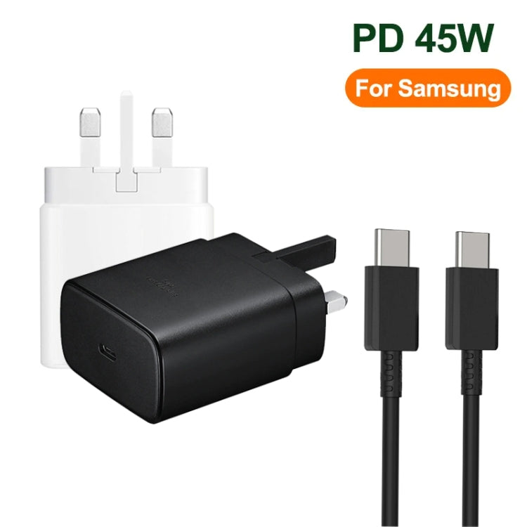Carregador Rápido M135 45W USB-C / Tipo-C com Cabo Tipo-C para Tipo-C 5A, Ficha UK, Ficha UK + Cabo Tipo-C
