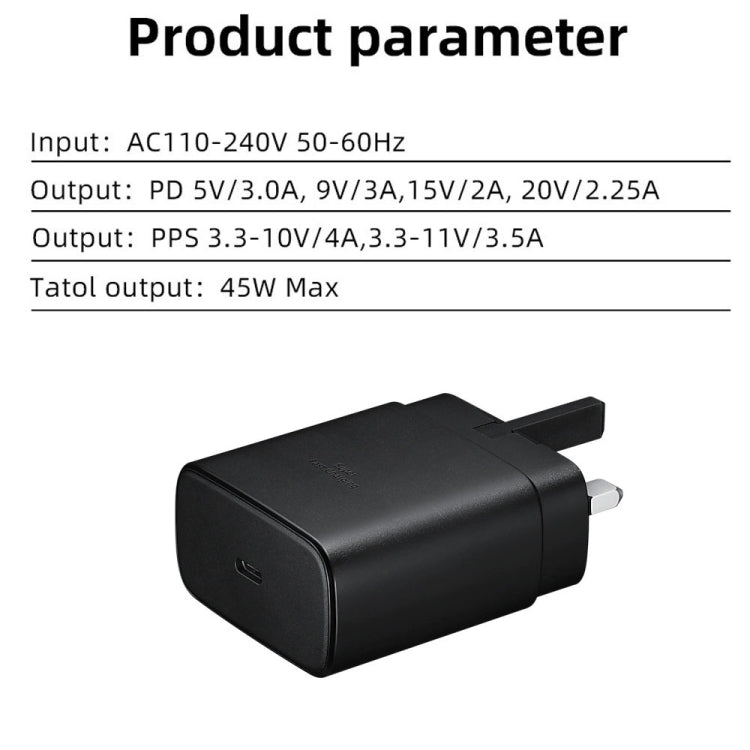 Carregador Rápido M135 45W USB-C / Tipo-C, Ficha UK, Ficha UK
