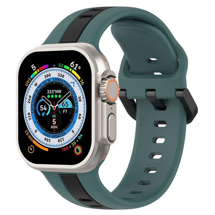 Correia de Relógio em Silicone com Fivela de Laço Bicolor, Para Apple Watch Ultra 49mm, Para Apple Watch Series 8&7 45mm, Para Apple Watch Series 8&7 41mm