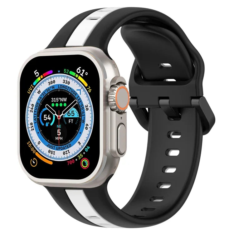 Correia de Relógio em Silicone com Fivela de Laço Bicolor, Para Apple Watch Ultra 49mm, Para Apple Watch Series 8&7 45mm, Para Apple Watch Series 8&7 41mm