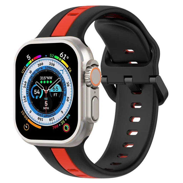 Correia de Relógio em Silicone com Fivela de Laço Bicolor, Para Apple Watch Ultra 49mm, Para Apple Watch Series 8&7 45mm, Para Apple Watch Series 8&7 41mm
