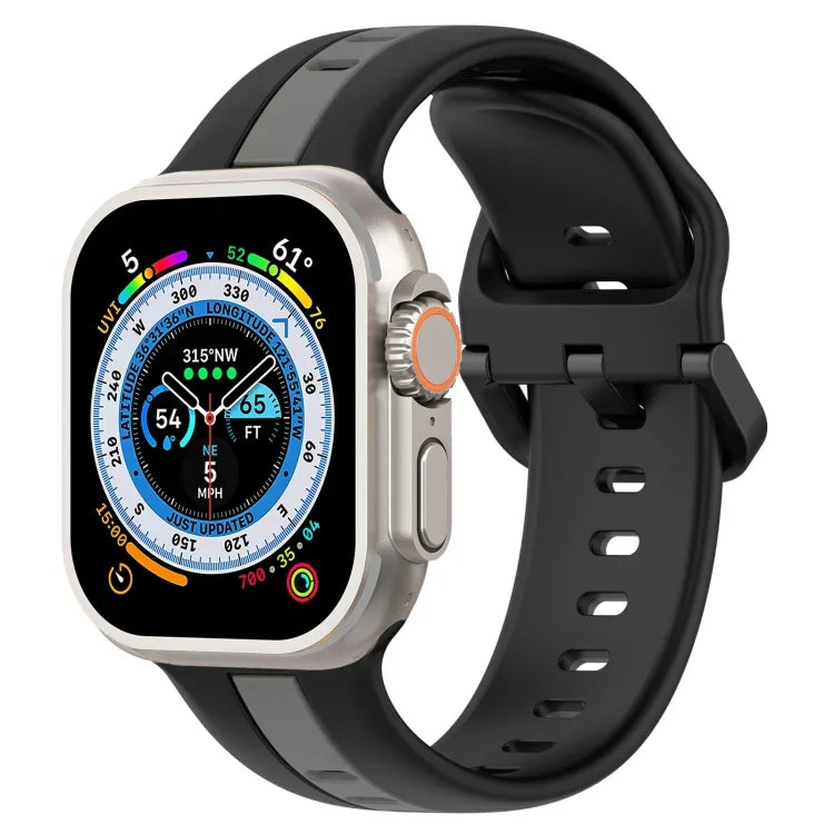 Correia de Relógio em Silicone com Fivela de Laço Bicolor, Para Apple Watch Ultra 49mm, Para Apple Watch Series 8&7 45mm, Para Apple Watch Series 8&7 41mm