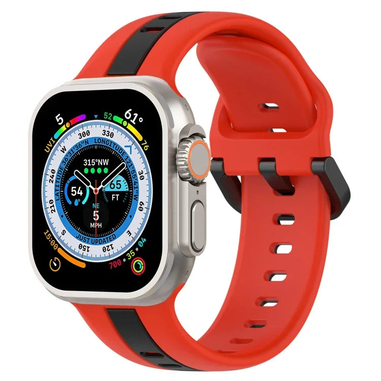 Correia de Relógio em Silicone com Fivela de Laço Bicolor, Para Apple Watch Ultra 49mm, Para Apple Watch Series 8&7 45mm, Para Apple Watch Series 8&7 41mm