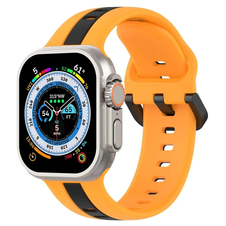 Correia de Relógio em Silicone com Fivela de Laço Bicolor, Para Apple Watch Ultra 49mm, Para Apple Watch Series 8&7 45mm, Para Apple Watch Series 8&7 41mm