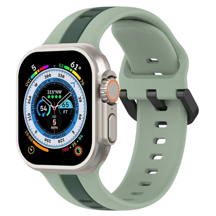 Correia de Relógio em Silicone com Fivela de Laço Bicolor, Para Apple Watch Ultra 49mm, Para Apple Watch Series 8&7 45mm, Para Apple Watch Series 8&7 41mm