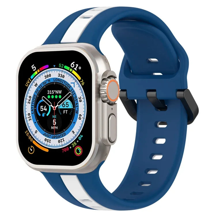 Correia de Relógio em Silicone com Fivela de Laço Bicolor, Para Apple Watch Ultra 49mm, Para Apple Watch Series 8&7 45mm, Para Apple Watch Series 8&7 41mm