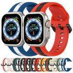 Correia de Relógio em Silicone com Fivela de Laço Bicolor, Para Apple Watch Ultra 49mm, Para Apple Watch Series 8&7 45mm, Para Apple Watch Series 8&7 41mm