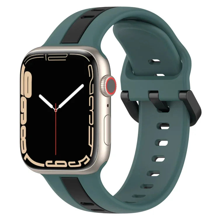Correia de Relógio em Silicone com Fivela de Laço Bicolor, Para Apple Watch Ultra 49mm, Para Apple Watch Series 8&7 45mm, Para Apple Watch Series 8&7 41mm