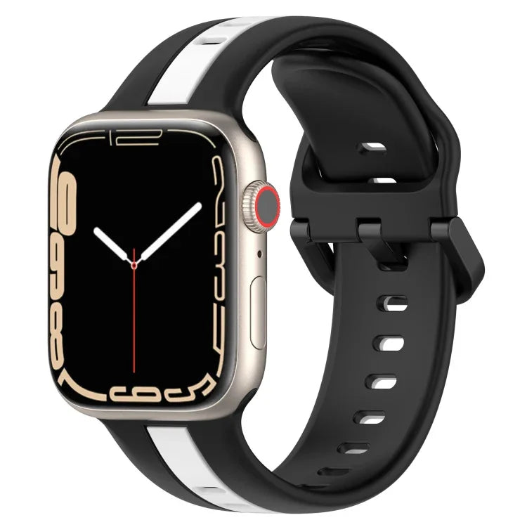 Correia de Relógio em Silicone com Fivela de Laço Bicolor, Para Apple Watch Ultra 49mm, Para Apple Watch Series 8&7 45mm, Para Apple Watch Series 8&7 41mm