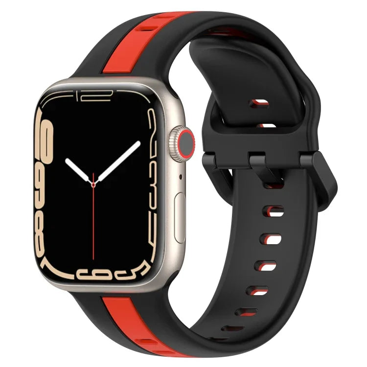 Correia de Relógio em Silicone com Fivela de Laço Bicolor, Para Apple Watch Ultra 49mm, Para Apple Watch Series 8&7 45mm, Para Apple Watch Series 8&7 41mm