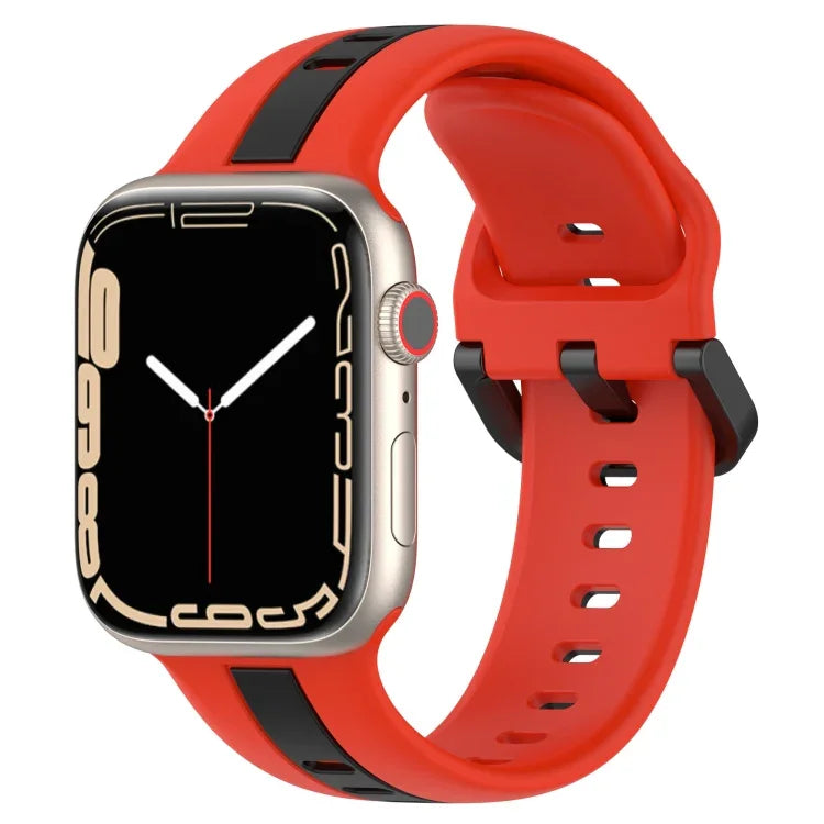 Correia de Relógio em Silicone com Fivela de Laço Bicolor, Para Apple Watch Ultra 49mm, Para Apple Watch Series 8&7 45mm, Para Apple Watch Series 8&7 41mm