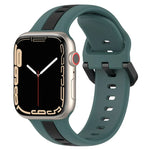 Correia de Relógio em Silicone com Fivela de Laço Bicolor, Para Apple Watch Ultra 49mm, Para Apple Watch Series 8&7 45mm, Para Apple Watch Series 8&7 41mm