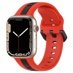 Correia de Relógio em Silicone com Fivela de Laço Bicolor, Para Apple Watch Ultra 49mm, Para Apple Watch Series 8&7 45mm, Para Apple Watch Series 8&7 41mm