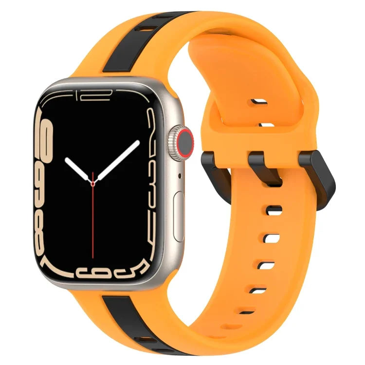 Correia de Relógio em Silicone com Fivela de Laço Bicolor, Para Apple Watch Ultra 49mm, Para Apple Watch Series 8&7 45mm, Para Apple Watch Series 8&7 41mm